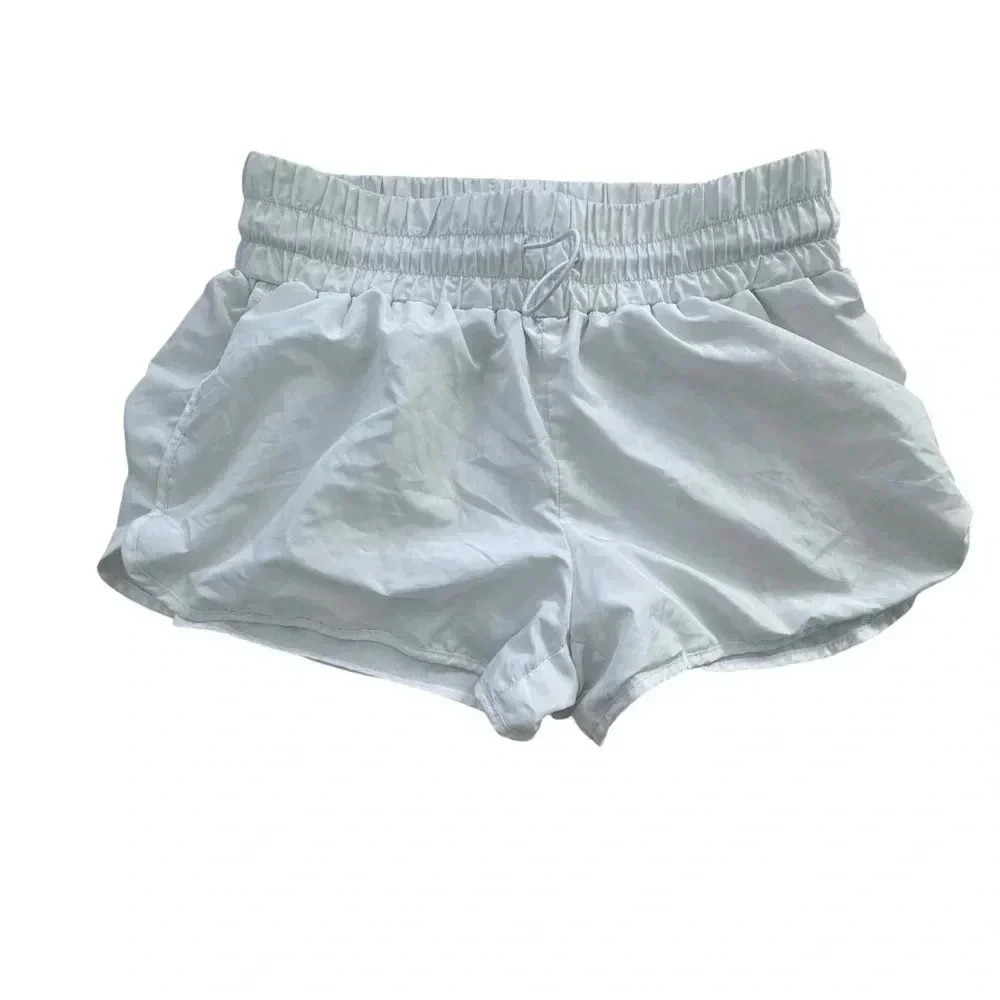 Forever 21 White Boxer Lined Shorts Size medium bridal gym running workout